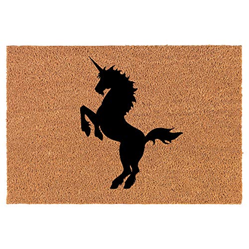 Coir Doormat Front Door Mat New Home Closing Housewarming Gift Unicorn (24" x 16" Small)