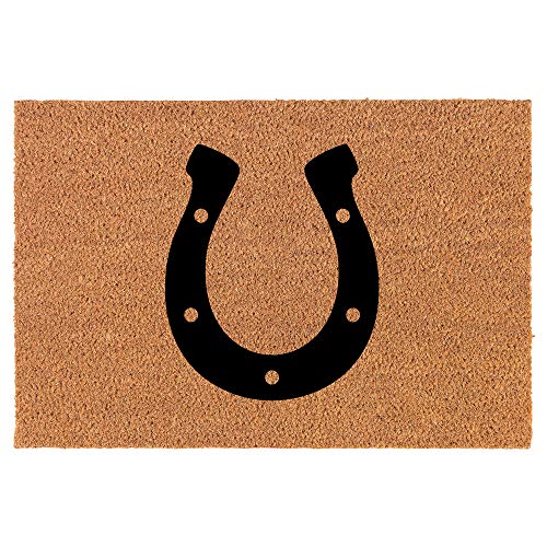 Coir Doormat Front Door Mat New Home Closing Housewarming Gift Horseshoe (24" x 16" Small)