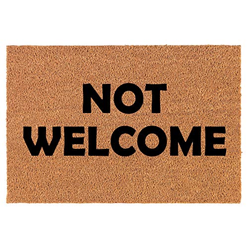 Coir Doormat Front Door Mat New Home Closing Housewarming Gift Not Welcome Funny (24" x 16" Small)