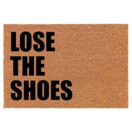 Coir Doormat Front Door Mat New Home Closing Housewarming Gift Lose The Shoes Stacked Funny (24" x 16" Small)