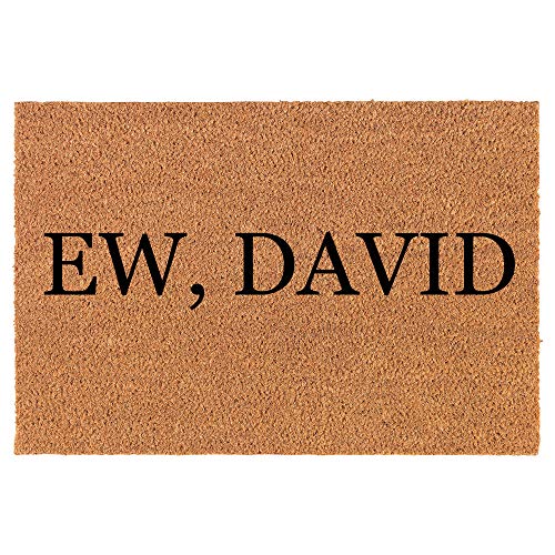 Coir Doormat Front Door Mat New Home Closing Housewarming Gift Ew, David (24" x 16" Small)