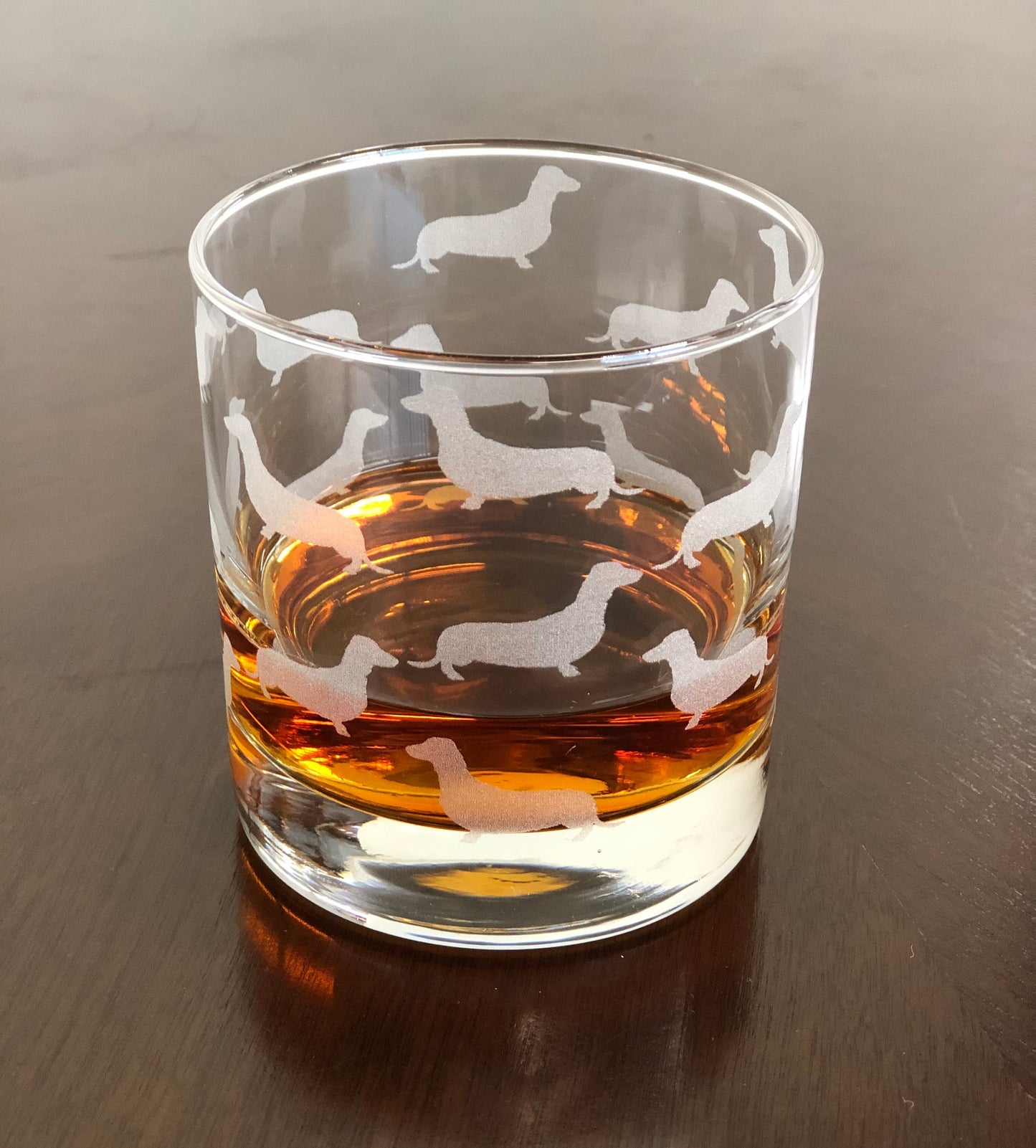 Rocks Whiskey Old Fashioned Glass Dachshund Dogs Wrapped