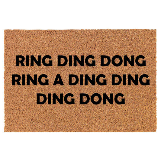 Ring Ding Dong Funny Coir Doormat Welcome Front Door Mat New Home Closing Housewarming Gift