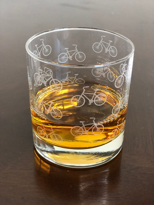 Rocks Whiskey Old Fashioned Glass Bike Bicycles Wrapped