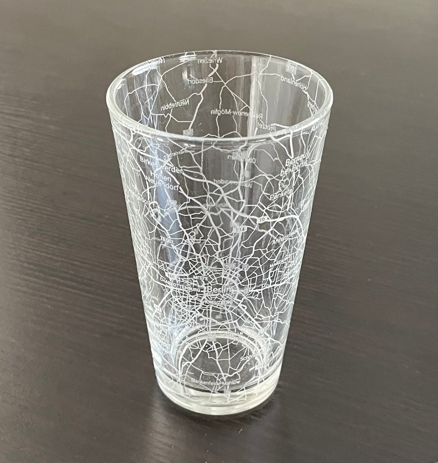 16 oz Pint Beer Glass Urban City Map Berlin, Germany