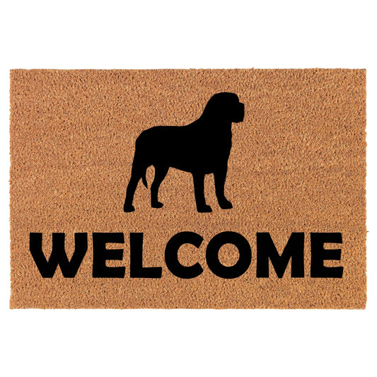 Coir Doormat Front Door Mat New Home Closing Housewarming Gift Welcome Mastiff Dog (30" x 18" Standard)