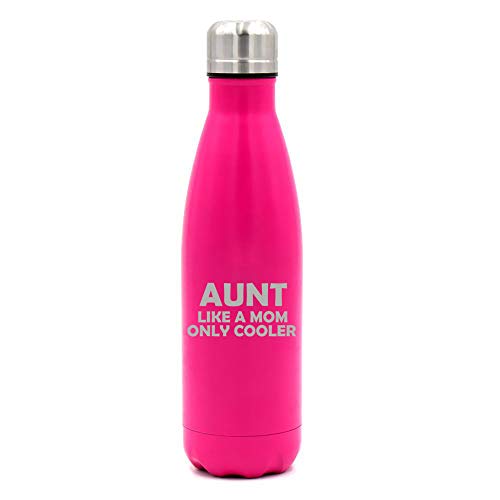 MIP Brand 17 oz. Double Wall Vacuum Insulated Stainless Steel Water Bottle Travel Mug Cup Aunt Like A Mom Only Cooler (Pink)