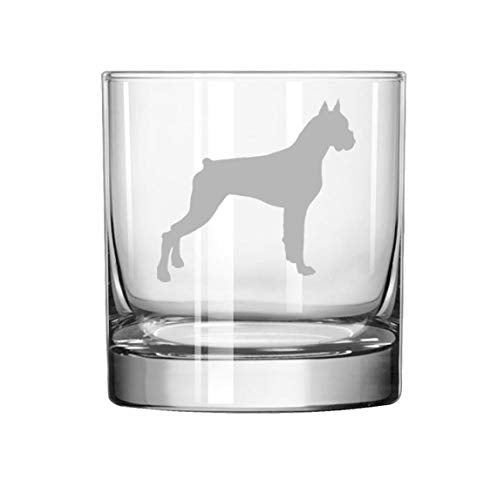 11 oz Rocks Whiskey Highball Glass Boxer Dog