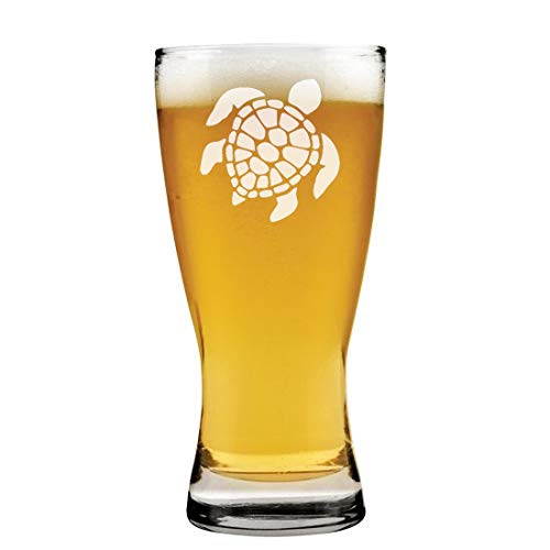 15 oz Beer Pilsner Glass Sea Turtle