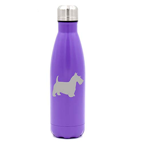 MIP Brand 17 oz. Double Wall Vacuum Insulated Stainless Steel Water Bottle Travel Mug Cup Scottie Scottish Terrier (Purple)