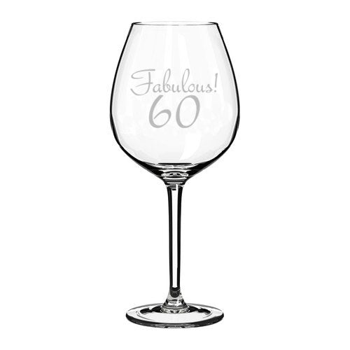 Wine Glass Goblet Fabulous 60 60th Birthday (20 oz Jumbo)