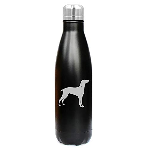 MIP Brand 17 oz. Double Wall Vacuum Insulated Stainless Steel Water Bottle Travel Mug Cup Weimaraner (Black)