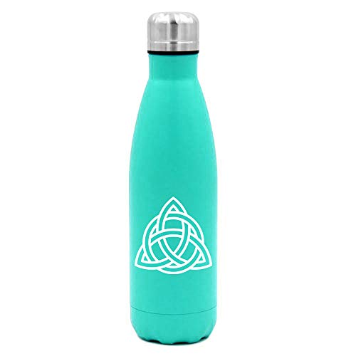 MIP Brand 17 oz. Double Wall Vacuum Insulated Stainless Steel Water Bottle Travel Mug Cup Triquetra Symbol Celtic Knot (Light-Blue)