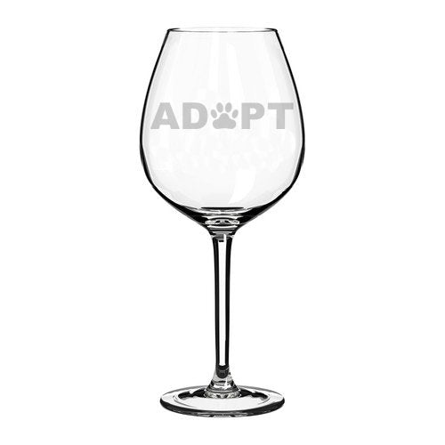 Wine Glass Goblet Adopt Paw Print (20 oz Jumbo),MIP