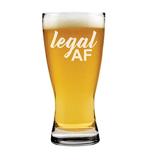 15 oz Beer Pilsner Glass Legal AF 21st Birthday