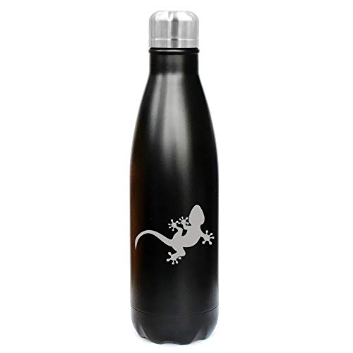 MIP Brand 17 oz. Double Wall Vacuum Insulated Stainless Steel Water Bottle Travel Mug Cup Gecko Lizard (Black)