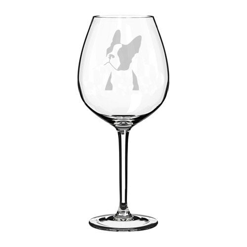 Wine Glass Goblet Boston Terrier Face (20 oz Jumbo)
