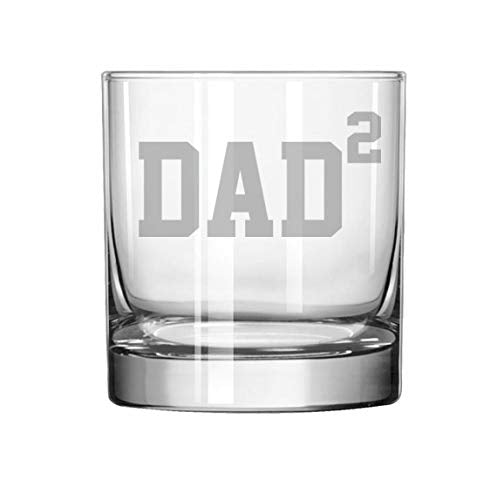 11 oz Rocks Whiskey Highball DAD x2 Squared Father Of 2