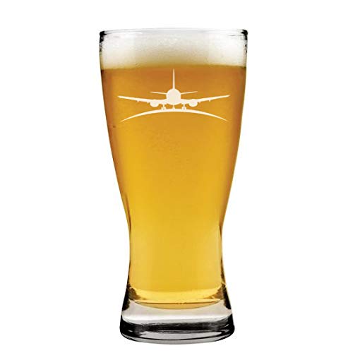 15 oz Beer Pilsner Glass Airplane Pilot Flight Attendant