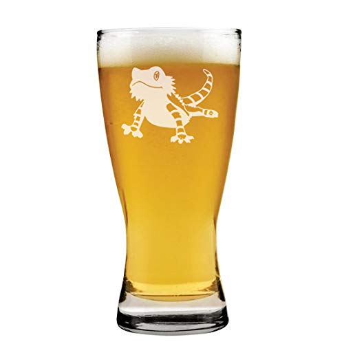 15 oz Beer Pilsner Glass Bearded Dragon Lizard