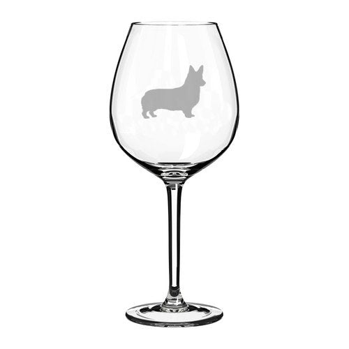 20 oz Jumbo Wine Glass Corgi