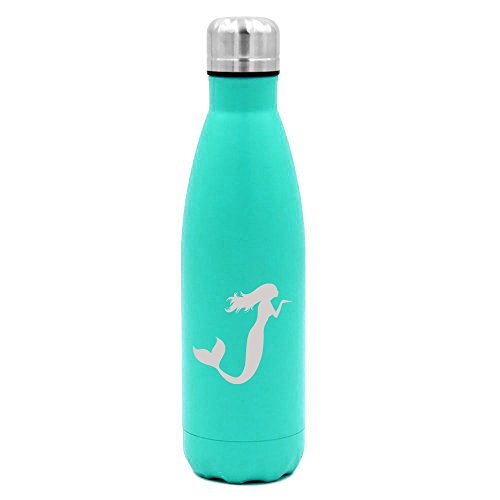 17 oz. Double Wall Vacuum Insulated Stainless Steel Water Bottle Travel Mug Cup Mermaid (Light-Blue)