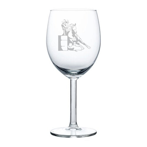 Wine Glass Goblet Female Barrel Racing Cowgirl (10 oz)