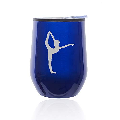 Stemless Wine Tumbler Coffee Travel Mug Glass With Lid Dancer Gymnastics