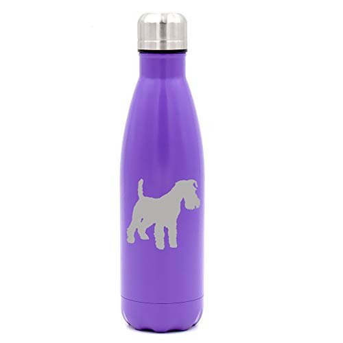 MIP Brand 17 oz. Double Wall Vacuum Insulated Stainless Steel Water Bottle Travel Mug Cup Miniature Schnauzer (Purple)