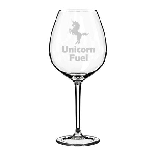 Wine Glass Goblet Funny Unicorn Fuel (20 oz Jumbo)