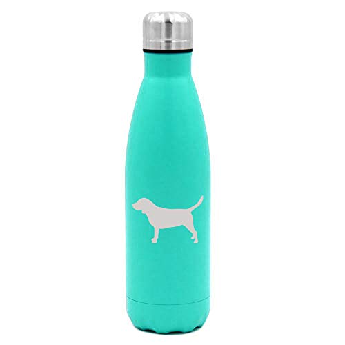 17 oz. Double Wall Vacuum Insulated Stainless Steel Water Bottle Travel Mug Cup Beagle (Light-Blue)