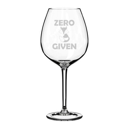 Wine Glass Goblet Zero Fox Given Funny (20 oz Jumbo)