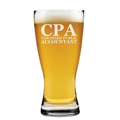 15 oz Beer Pilsner Glass CPA Certified Public Accountant