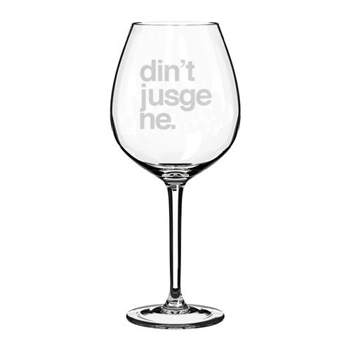 Wine Glass Goblet Funny Don't Judge Me (20 oz Jumbo),MIP