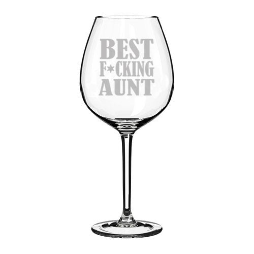 Wine Glass Goblet Funny Best Fing Aunt (20 oz Jumbo)