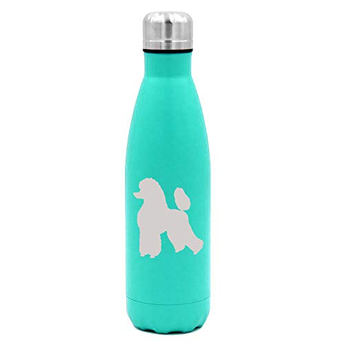 MIP Brand 17 oz. Double Wall Vacuum Insulated Stainless Steel Water Bottle Travel Mug Cup Poodle (Light-Blue)