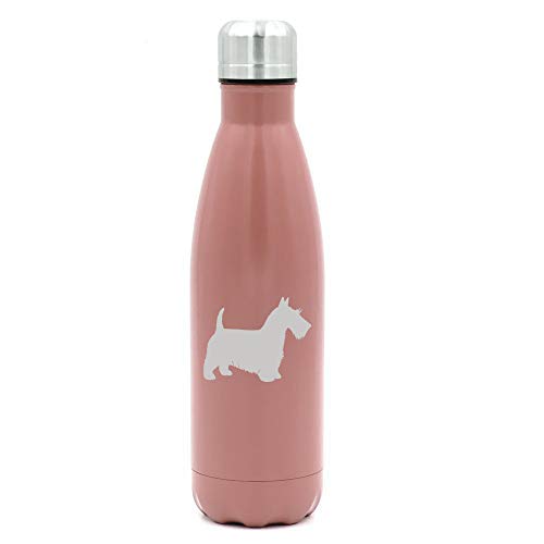 MIP Brand 17 oz. Double Wall Vacuum Insulated Stainless Steel Water Bottle Travel Mug Cup Scottie Scottish Terrier (Rose Gold)