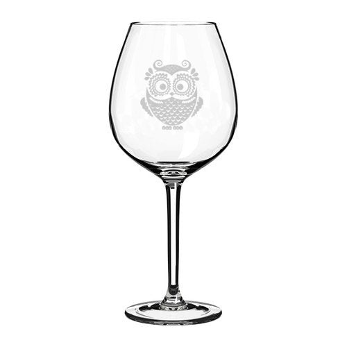 Wine Glass Goblet Vintage Owl (20 oz Jumbo),MIP