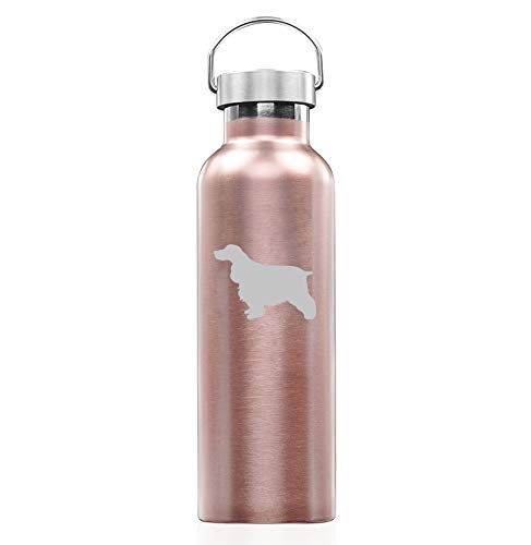 Rose Gold Double Wall Vacuum Insulated Stainless Steel Tumbler Travel Mug Cocker Spaniel (25 oz Water Bottle)