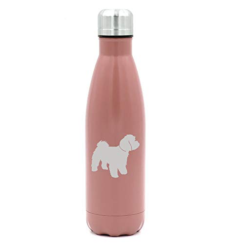 MIP Brand 17 oz. Double Wall Vacuum Insulated Stainless Steel Water Bottle Travel Mug Cup Maltipoo (Rose Gold)