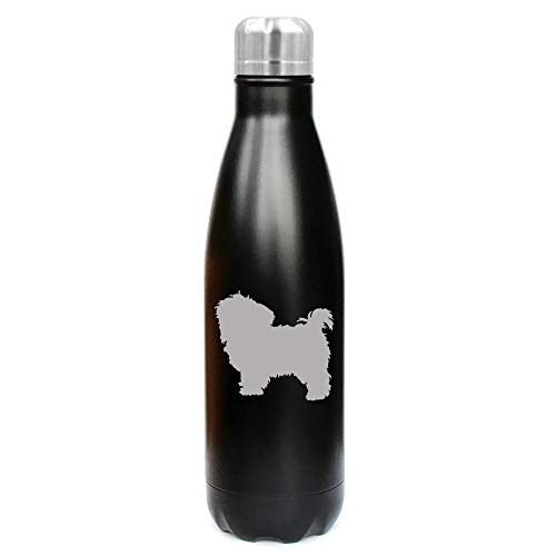 17 oz. Double Wall Vacuum Insulated Stainless Steel Water Bottle Travel Mug Cup Maltese (Black)