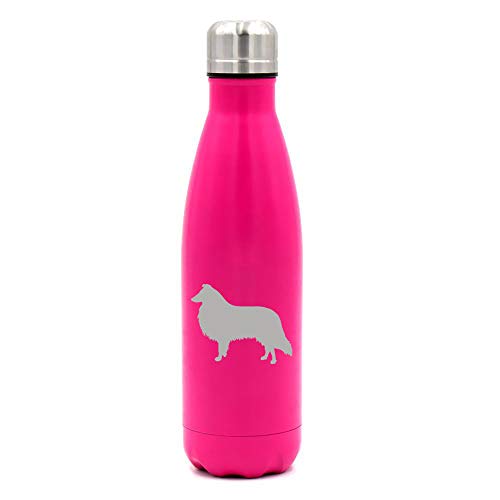 MIP Brand 17 oz. Double Wall Vacuum Insulated Stainless Steel Water Bottle Travel Mug Cup Collie (Pink)