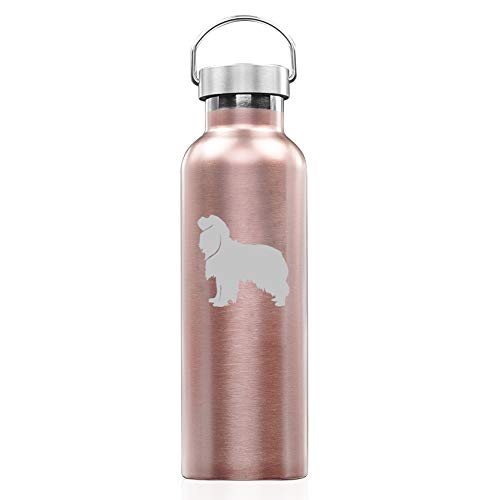 Rose Gold Double Wall Vacuum Insulated Stainless Steel Tumbler Travel Mug Cavalier King Charles Spaniel (25 oz Water Bottle)