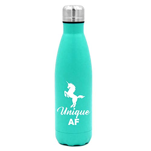 MIP Brand 17 oz. Double Wall Vacuum Insulated Stainless Steel Water Bottle Travel Mug Cup Unique AF Unicorn (Light-Blue)