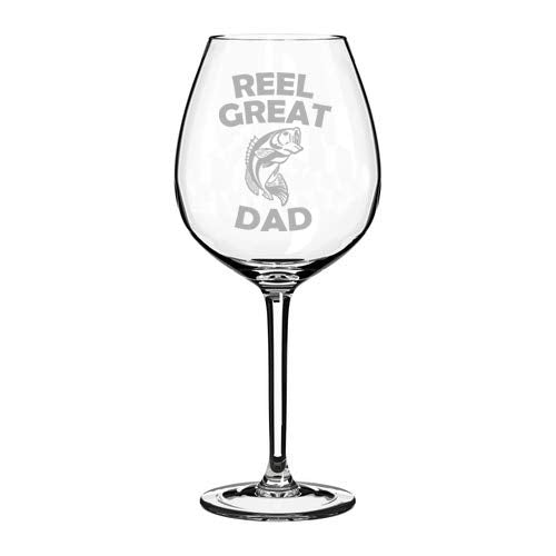 Wine Glass Goblet Reel Great Dad Bass Fish Fishing Father (20 oz Jumbo)