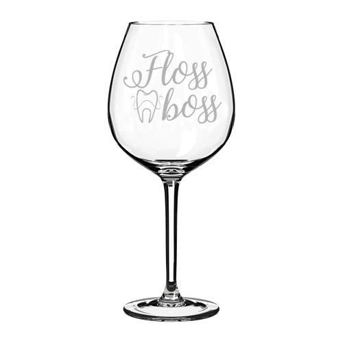 Wine Glass Goblet Floss Boss Dentist Dental Hygienist (20 oz Jumbo)