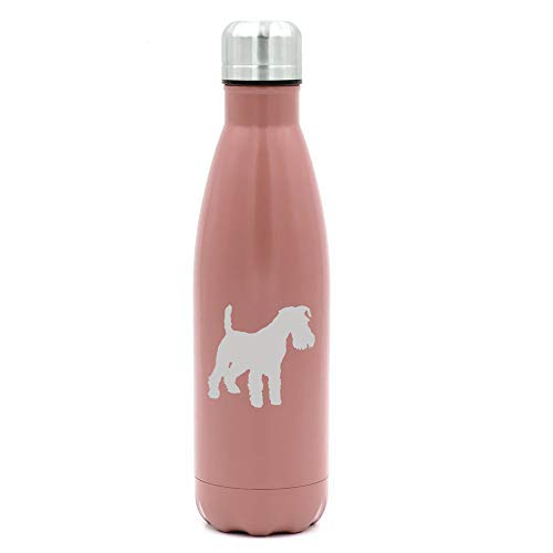 MIP Brand 17 oz. Double Wall Vacuum Insulated Stainless Steel Water Bottle Travel Mug Cup Miniature Schnauzer (Rose Gold)