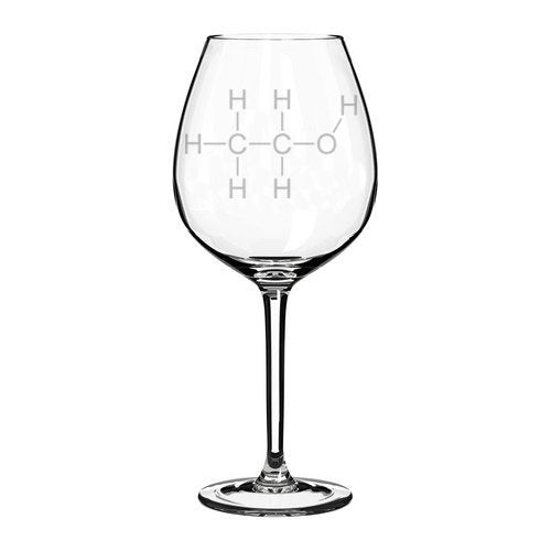 Wine Glass Goblet Funny Science Geek Nerd Alcohol Molecule (20 oz Jumbo)
