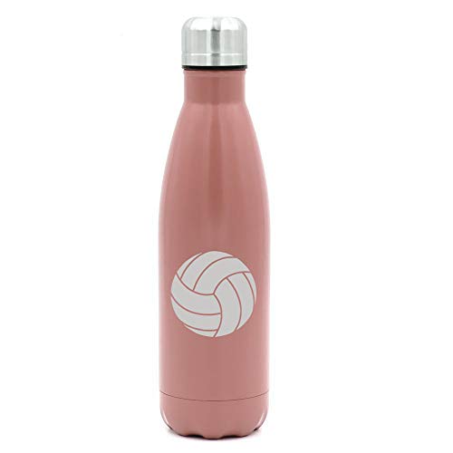 MIP Brand 17 oz. Double Wall Vacuum Insulated Stainless Steel Water Bottle Travel Mug Cup Volleyball (Rose Gold)