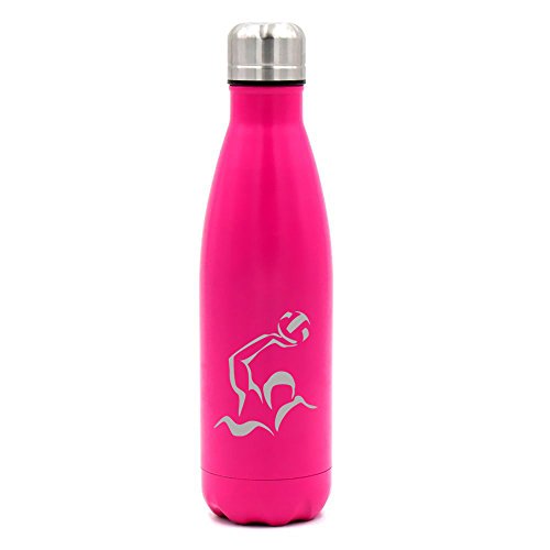 17 oz. Double Wall Vacuum Insulated Stainless Steel Water Bottle Travel Mug Cup Water Polo (Pink)